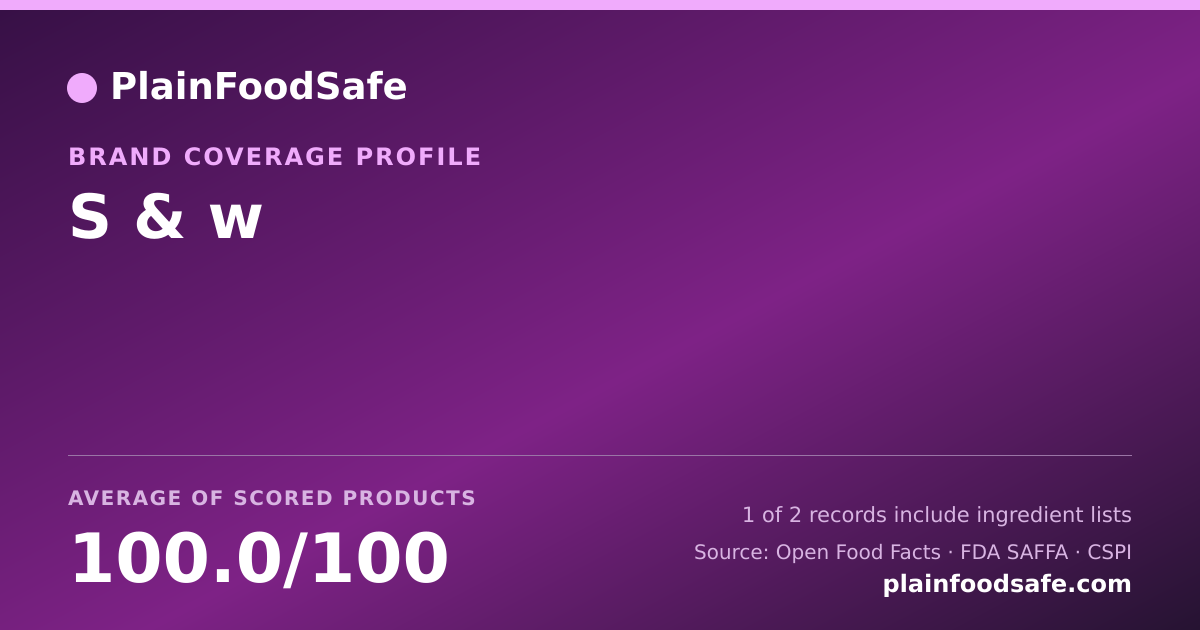 Share card for S & w Food Safety Profile