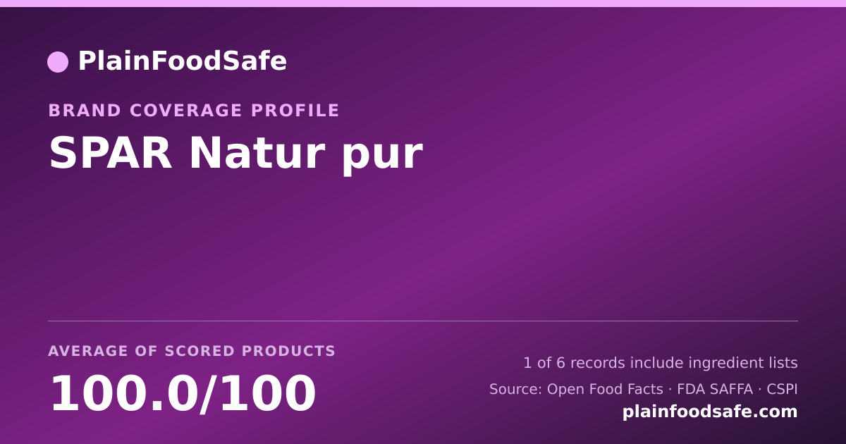 Share card for SPAR Natur pur Food Safety Profile
