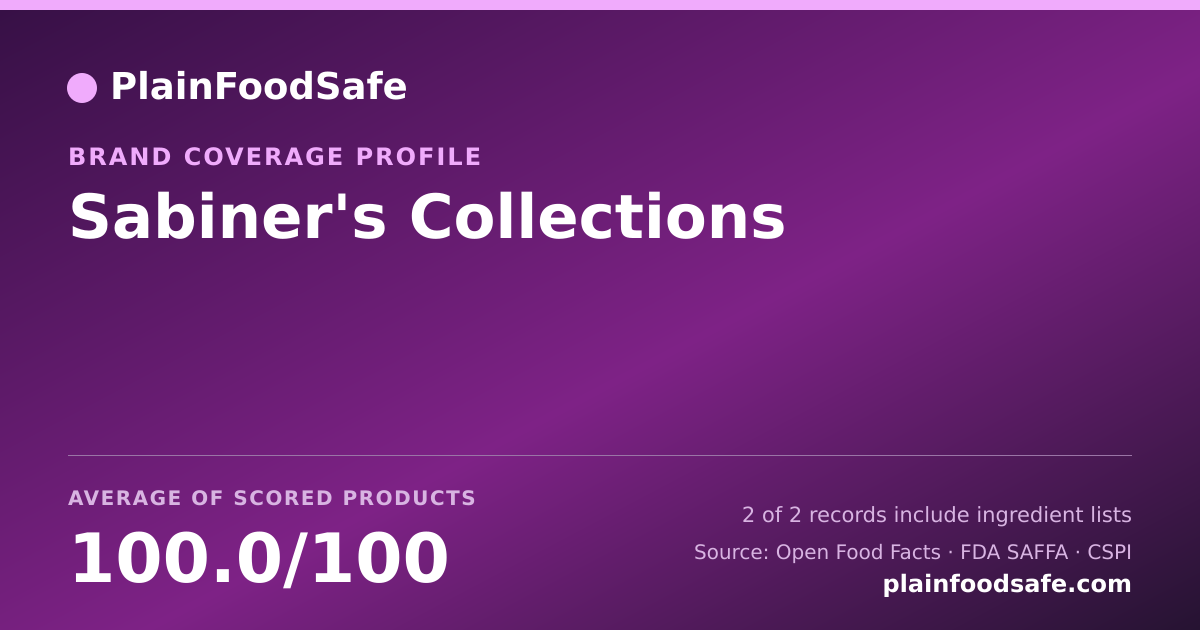 Share card for Sabiner's Collections Food Safety Profile