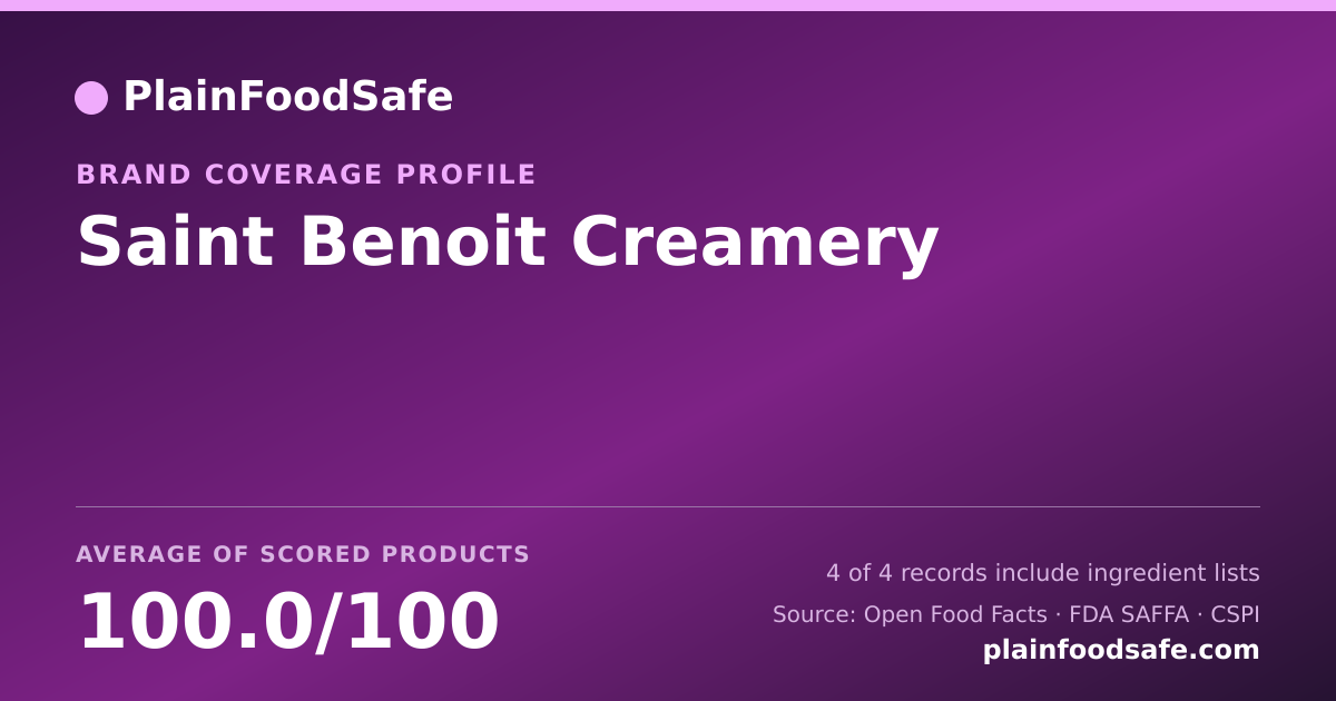 Share card for Saint Benoit Creamery Food Safety Profile
