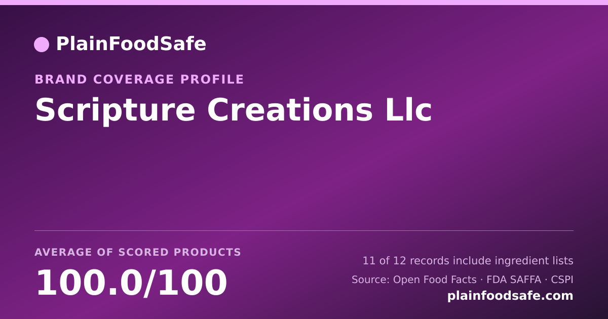 Share card for Scripture Creations  Llc Food Safety Profile