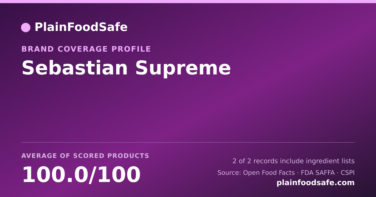 Share card for Sebastian Supreme Food Safety Profile