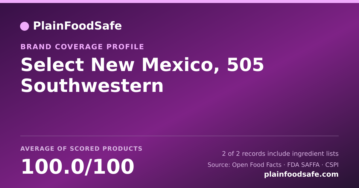 Share card for Select New Mexico, 505 Southwestern Food Safety Profile