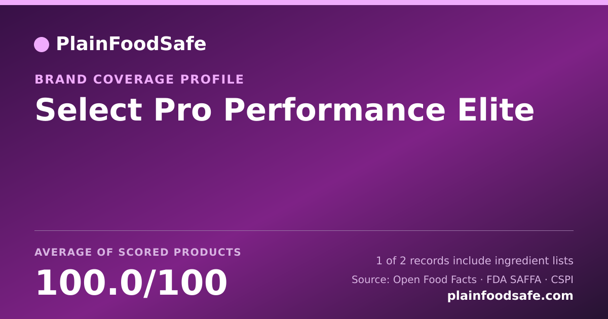 Share card for Select Pro Performance Elite Food Safety Profile