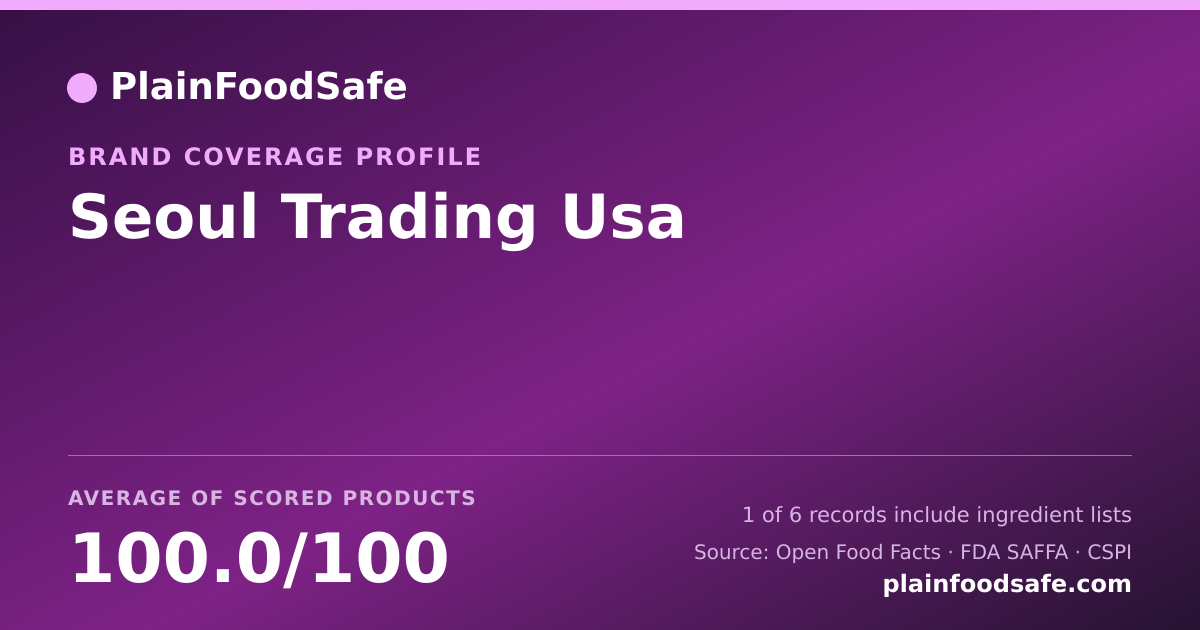 Share card for Seoul Trading Usa Food Safety Profile