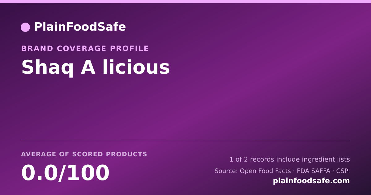 Share card for Shaq A licious Food Safety Profile