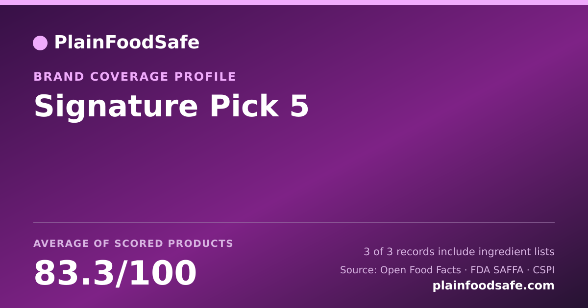 Share card for Signature Pick 5 Food Safety Profile