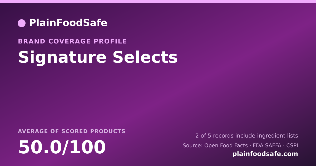 Share card for Signature Selects Food Safety Profile