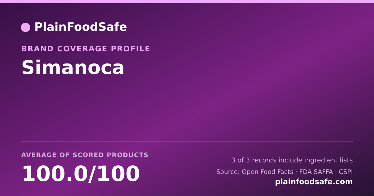 Share card for Simanoca Food Safety Profile