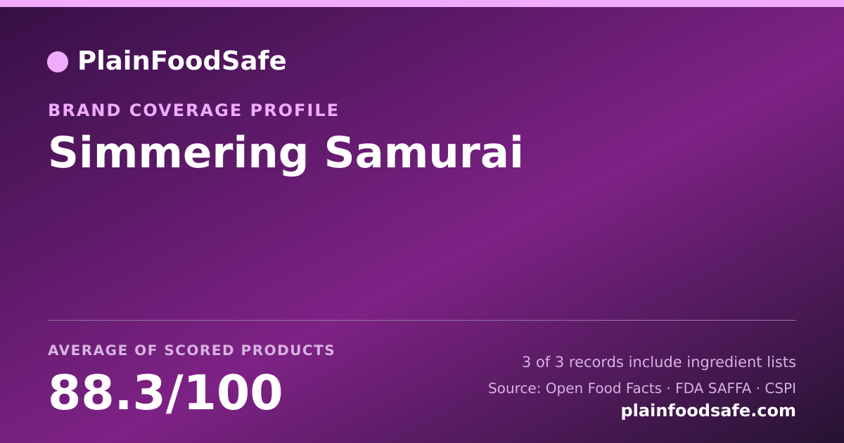 Share card for Simmering Samurai Food Safety Profile