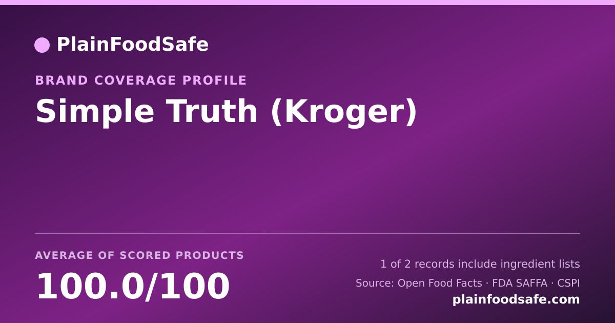 Share card for Simple Truth (Kroger) Food Safety Profile