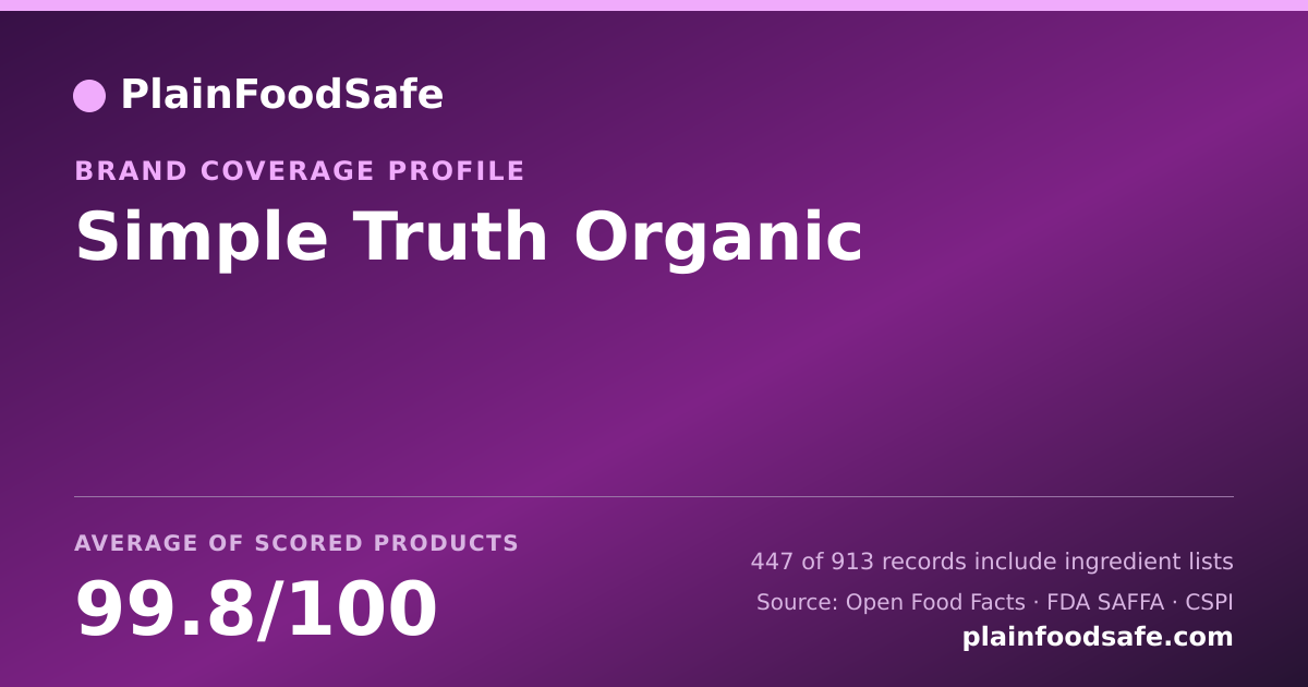 Share card for Simple Truth Organic Food Safety Profile