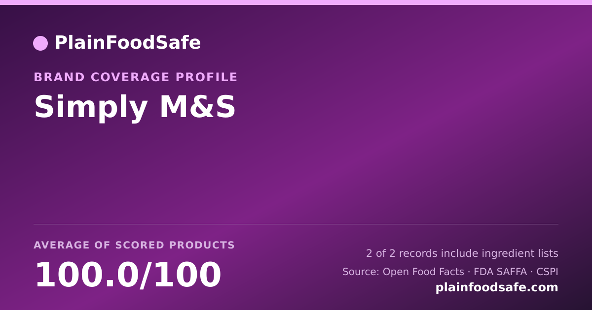 Share card for Simply   M&S Food Safety Profile