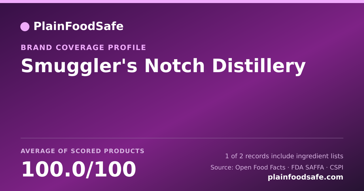 Share card for Smuggler's Notch Distillery Food Safety Profile