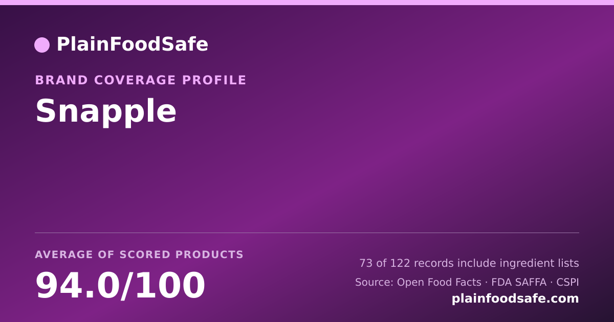 Share card for Snapple Food Safety Profile