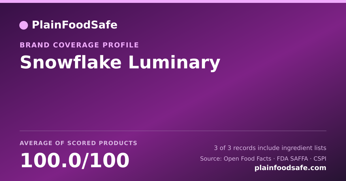 Share card for Snowflake Luminary Food Safety Profile