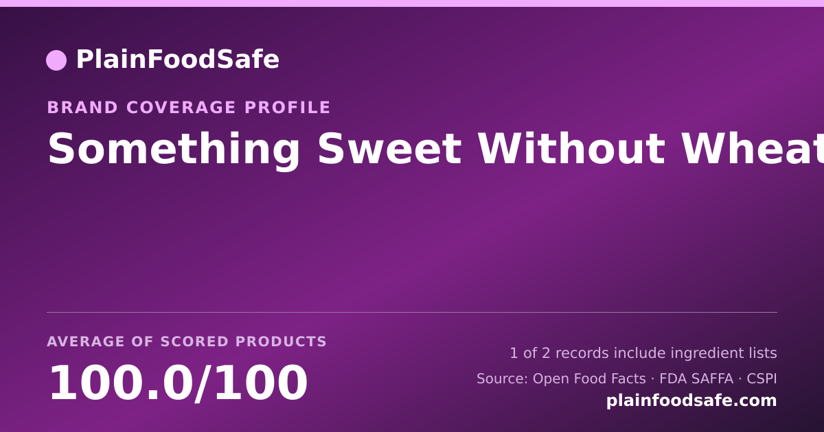 Share card for Something Sweet Without Wheat Food Safety Profile