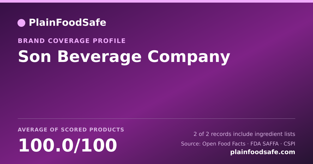 Share card for Son Beverage Company Food Safety Profile