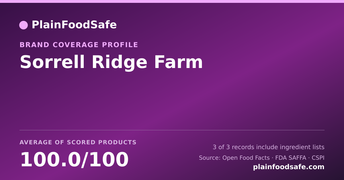 Share card for Sorrell Ridge Farm Food Safety Profile