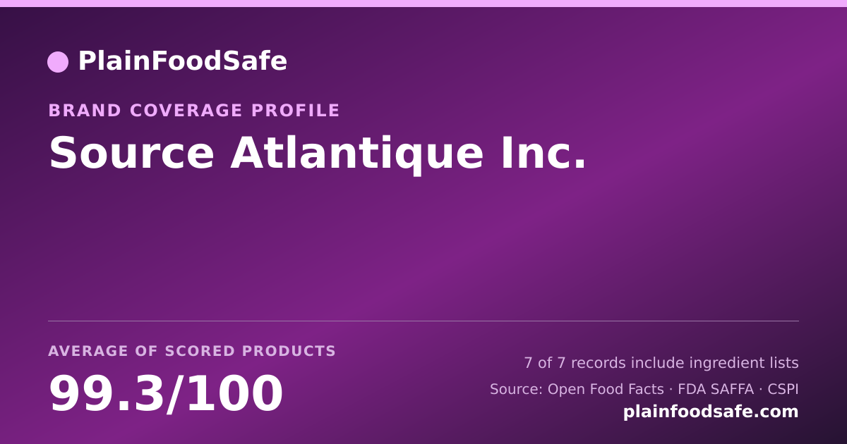Share card for Source Atlantique  Inc. Food Safety Profile