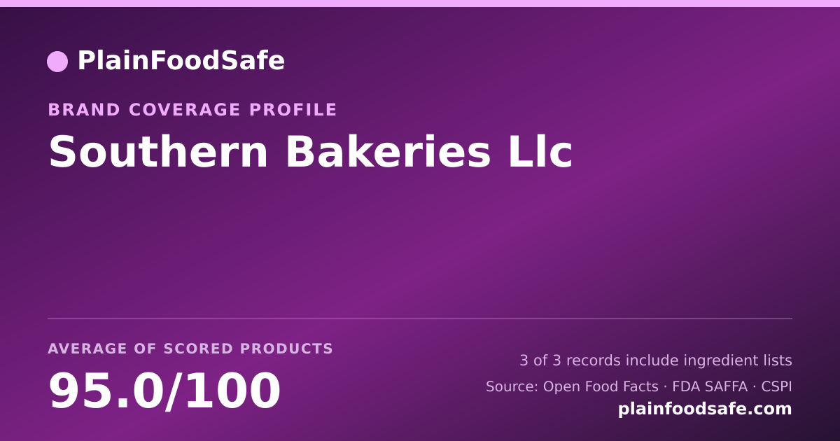 Share card for Southern Bakeries  Llc Food Safety Profile
