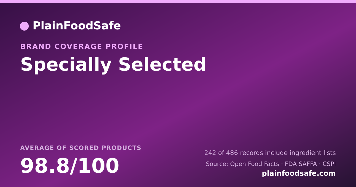 Share card for Specially Selected Food Safety Profile