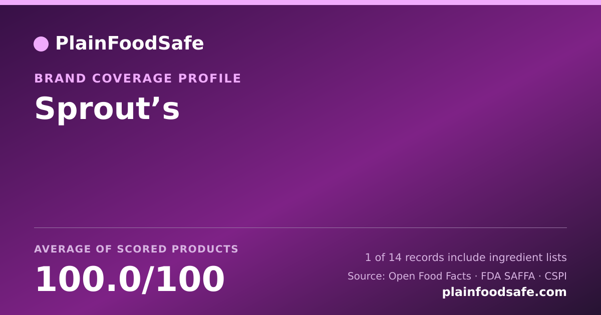 Share card for Sprout’s Food Safety Profile