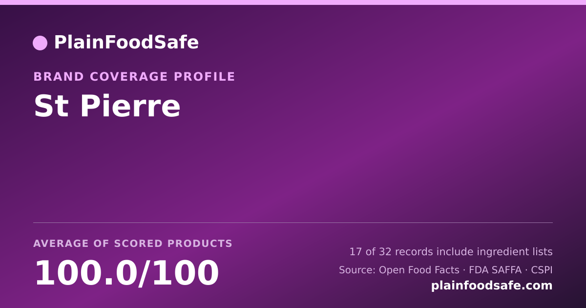 Share card for St Pierre Food Safety Profile