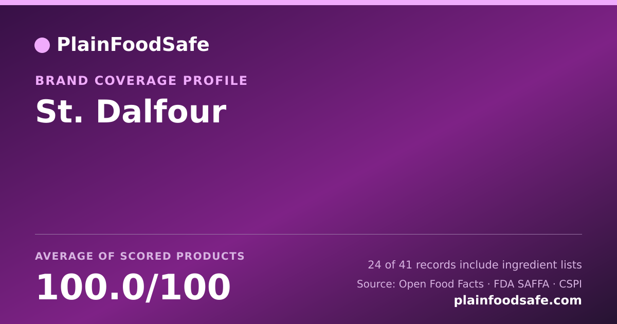 Share card for St. Dalfour Food Safety Profile