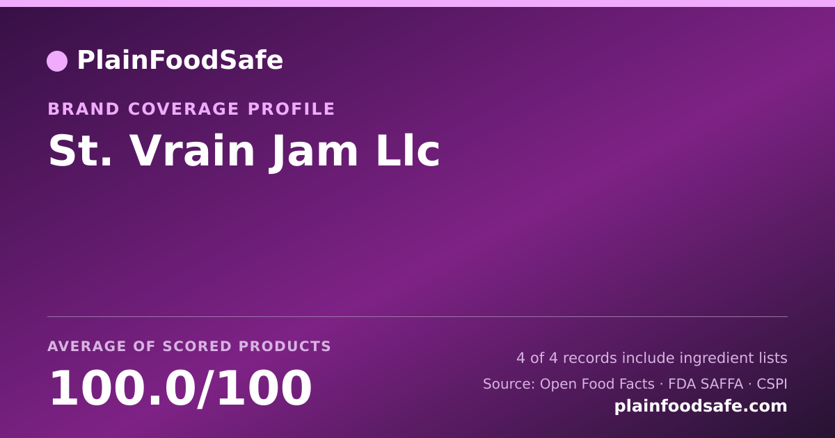 Share card for St. Vrain Jam  Llc Food Safety Profile