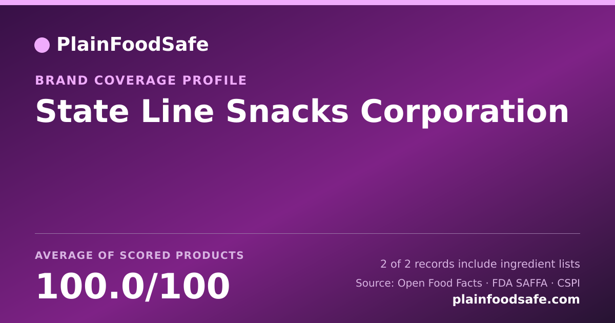 Share card for State Line Snacks Corporation Food Safety Profile