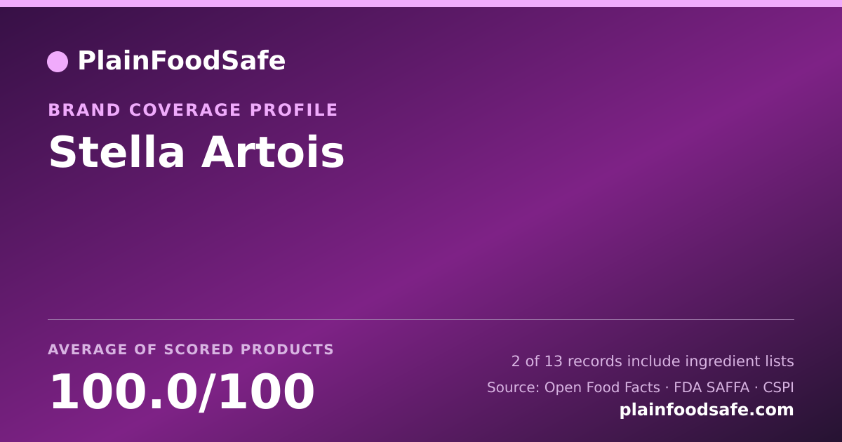 Share card for Stella Artois Food Safety Profile
