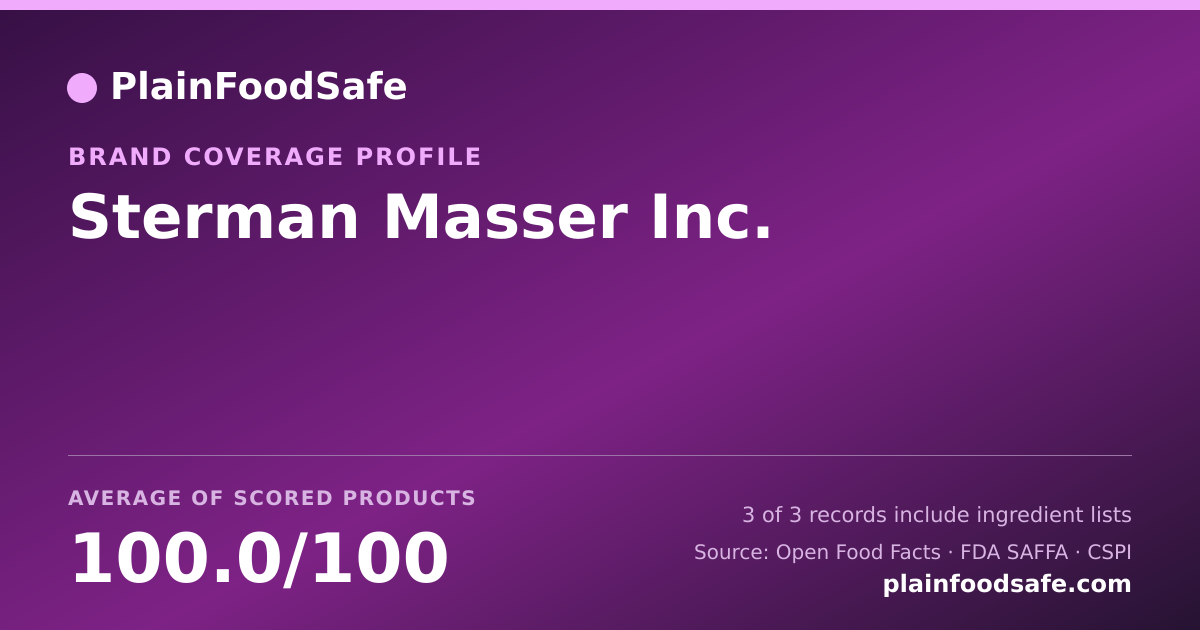 Share card for Sterman Masser Inc. Food Safety Profile