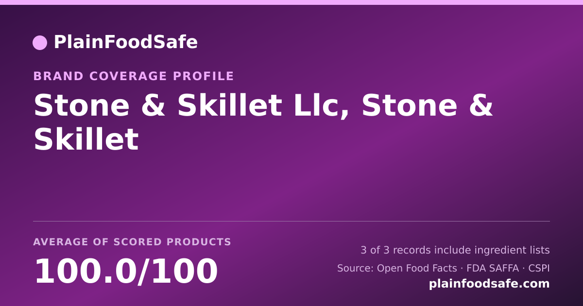 Share card for Stone & Skillet  Llc, Stone & Skillet Food Safety Profile