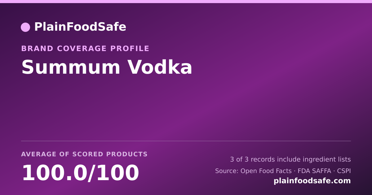 Share card for Summum Vodka Food Safety Profile