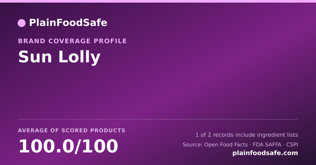 Share card for Sun Lolly Food Safety Profile