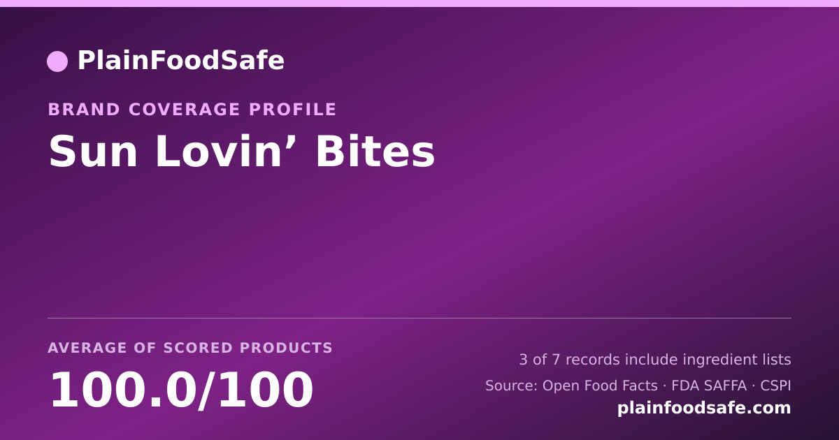 Share card for Sun Lovin’ Bites Food Safety Profile