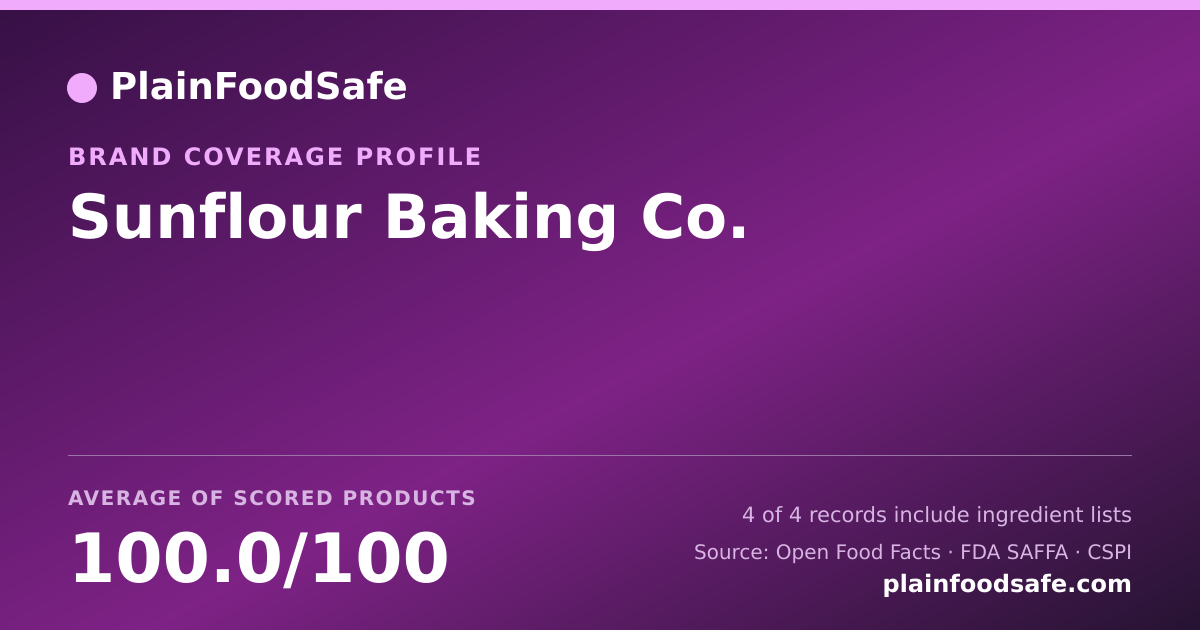 Share card for Sunflour Baking Co. Food Safety Profile