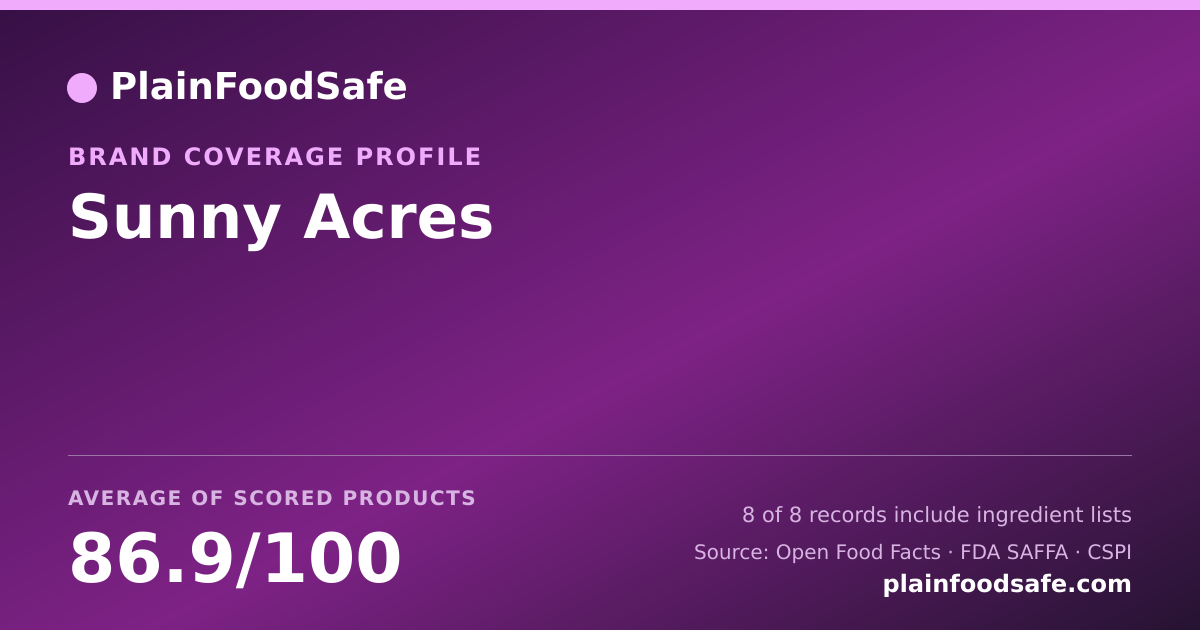 Share card for Sunny Acres Food Safety Profile
