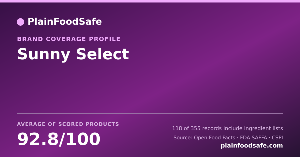 Share card for Sunny Select Food Safety Profile
