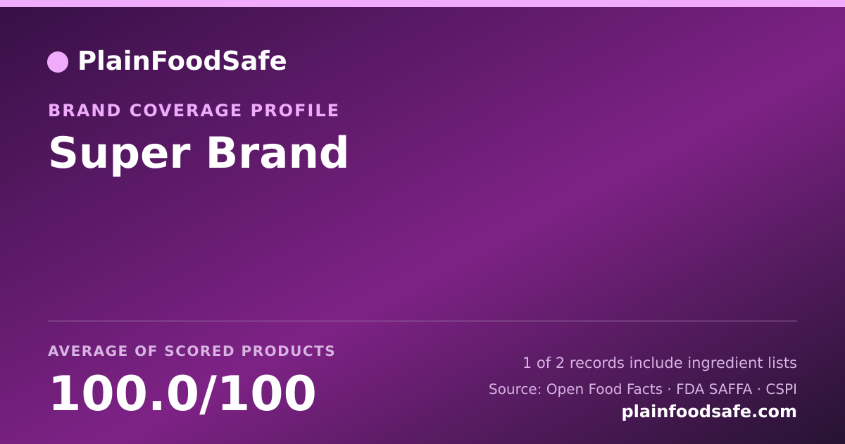Share card for Super Brand Food Safety Profile