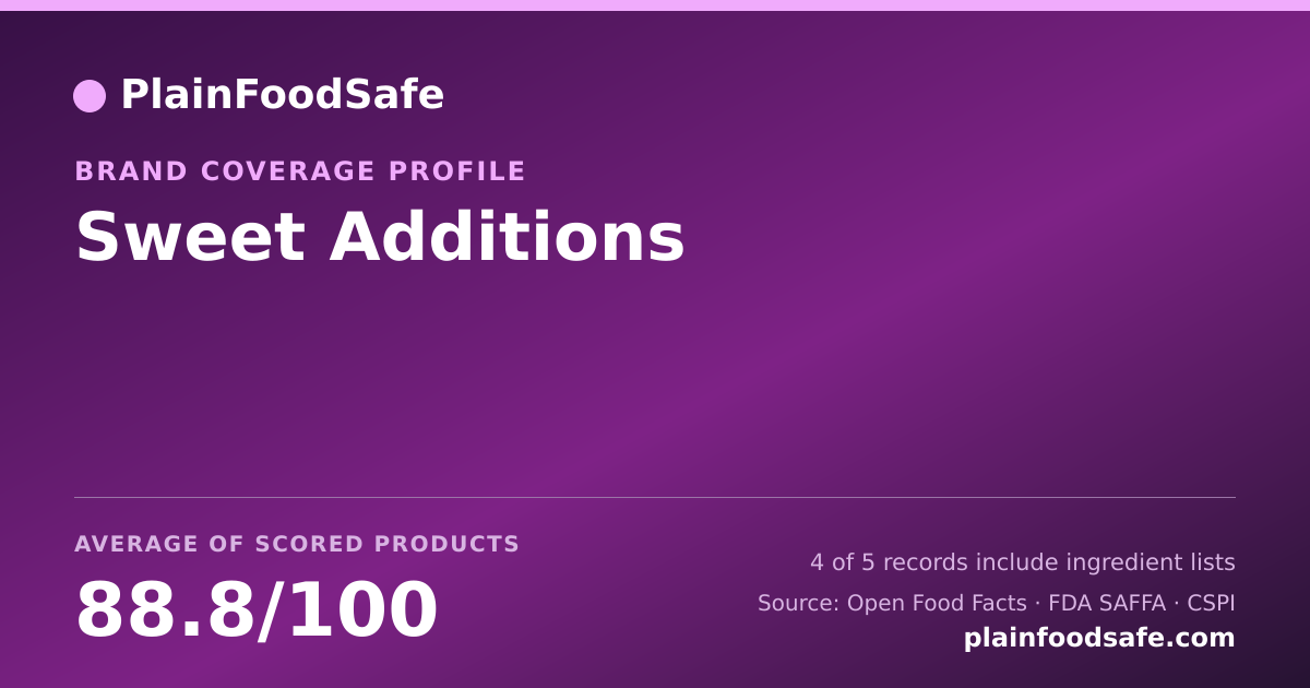 Share card for Sweet Additions Food Safety Profile