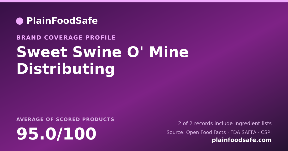 Share card for Sweet Swine O' Mine Distributing Food Safety Profile