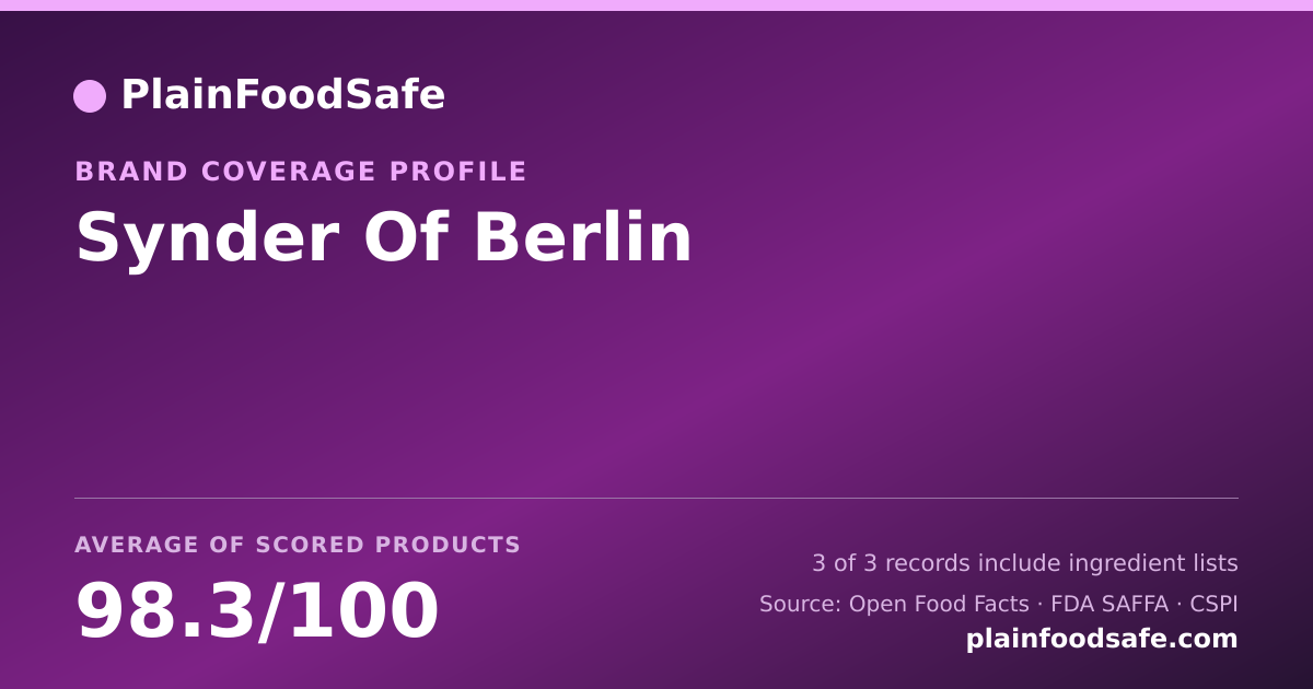 Share card for Synder Of Berlin Food Safety Profile