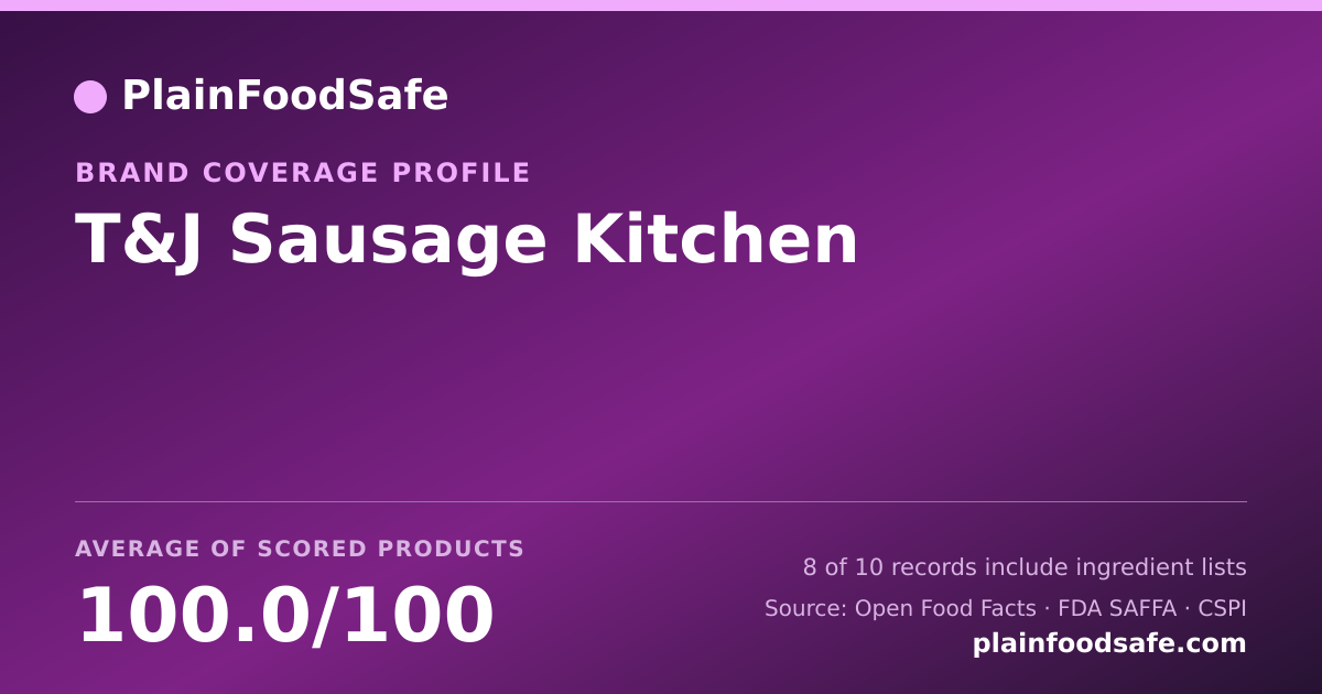 Share card for T&J Sausage Kitchen Food Safety Profile