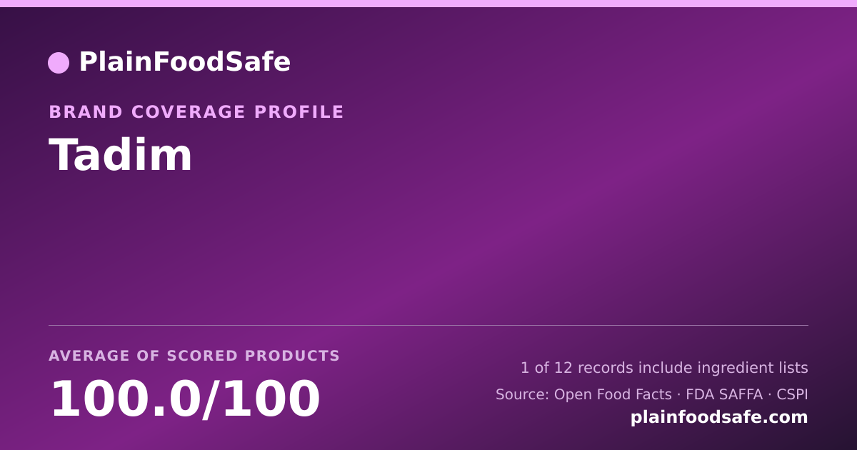 Share card for Tadim Food Safety Profile