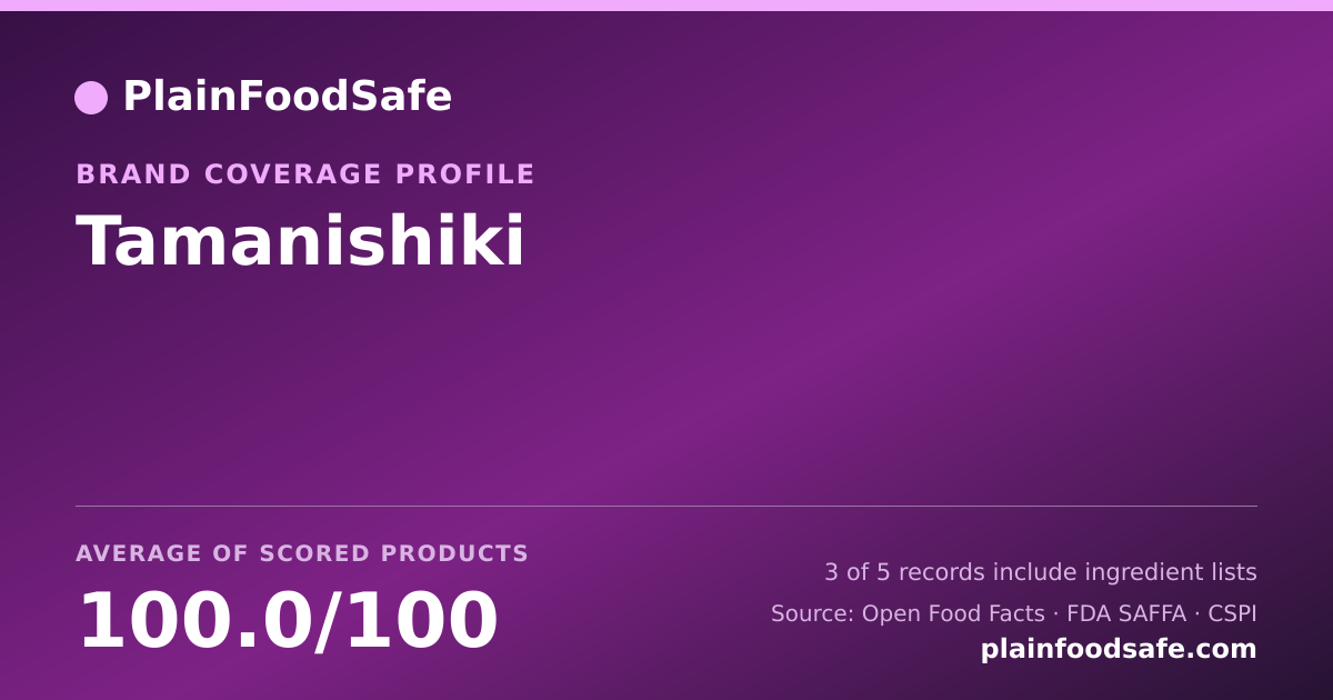 Share card for Tamanishiki Food Safety Profile