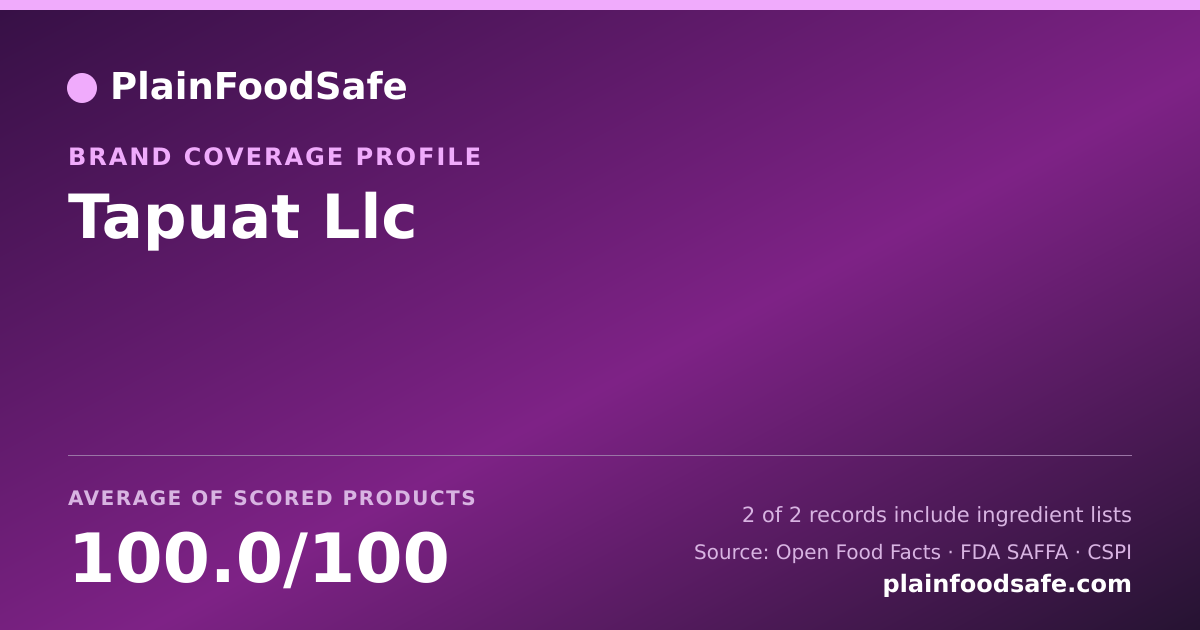 Share card for Tapuat Llc Food Safety Profile