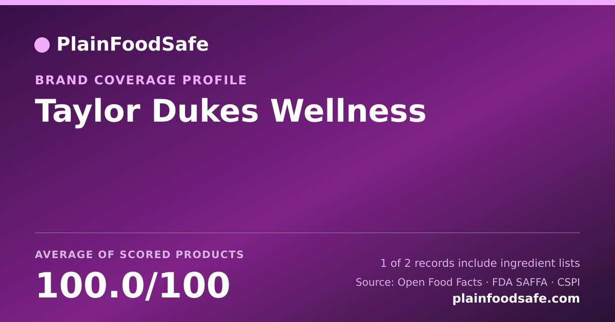 Share card for Taylor Dukes Wellness Food Safety Profile
