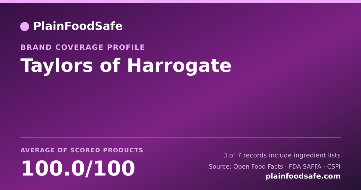Share card for Taylors of Harrogate Food Safety Profile